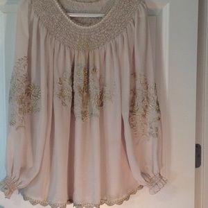 Embroidered Hungarian FOLK ART BLOUSE